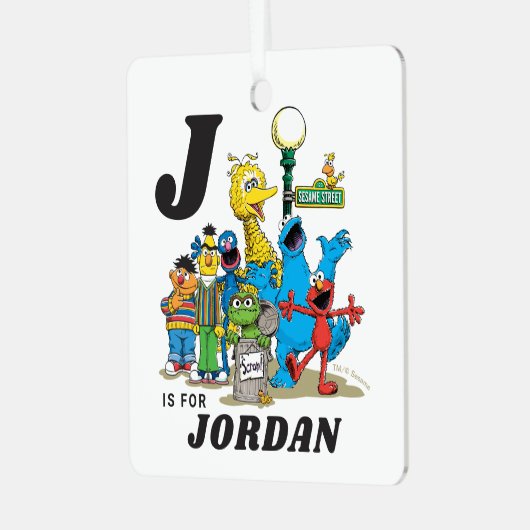 セサミパルズ |名パーソナライズされた前(写真付き) メタルオーナメント (正面左)