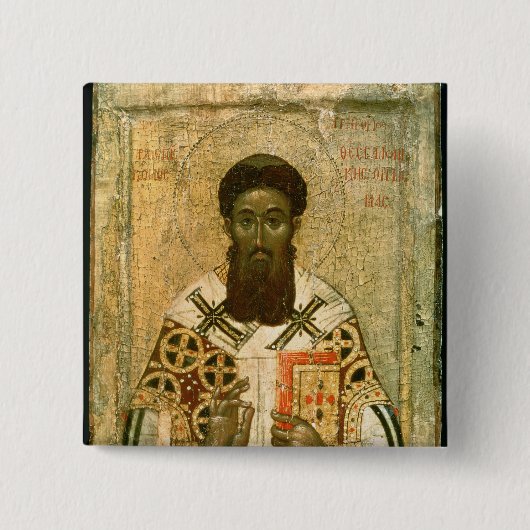 セサロニキのSt Gregoryの大主教のアイコン 缶バッジ (正面)
