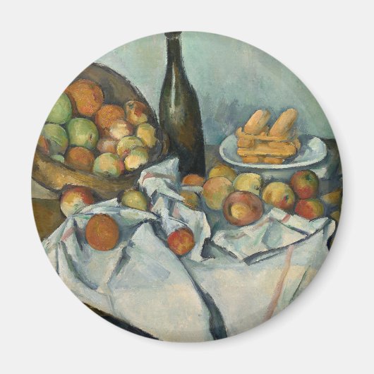 セザンヌの果物リンゴ印象派の絵画 マグネット (正面)