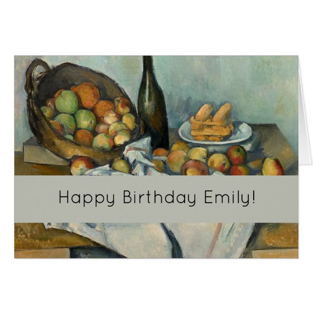 セザンヌバスケットりんご印象派アート (正面横)