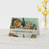 セザンヌバスケットりんご印象派アート カード (黄色い花)