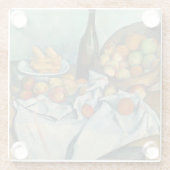 セザンヌバスケットりんご印象派アート ガラスコースター (裏面)