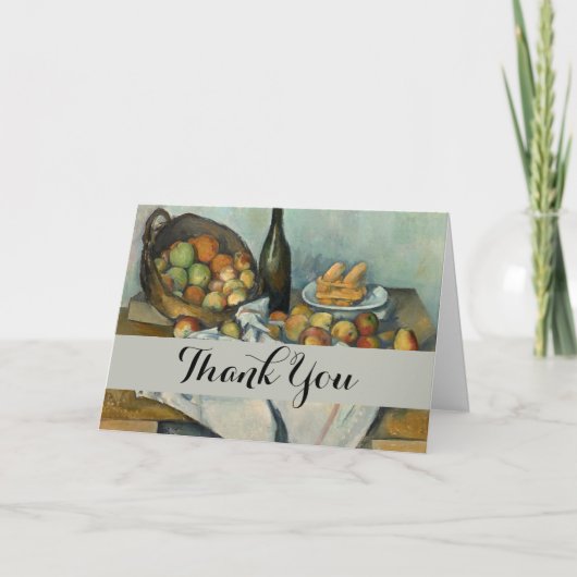 セザンヌバスケットりんご印象派アート サンキューカード (正面)