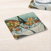 セザンヌバスケットりんご印象派アート スクエアペーパーコースター (アングル)