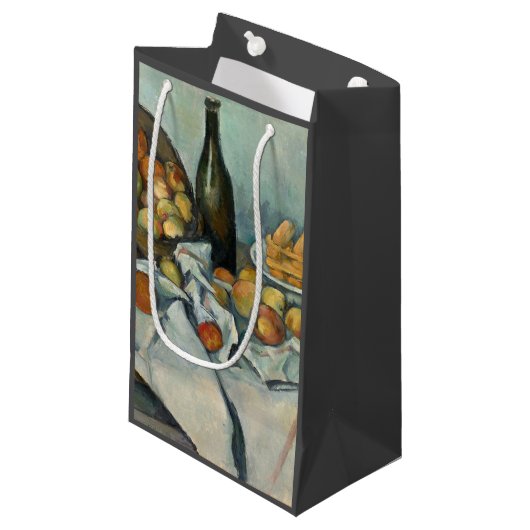 セザンヌバスケットりんご印象派アート スモールペーパーバッグ (正面アングル)