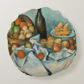 セザンヌバスケットりんご印象派アート ラウンドクッション (裏面)