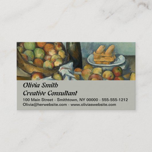 セザンヌバスケットりんご印象派アート 名刺 (正面)