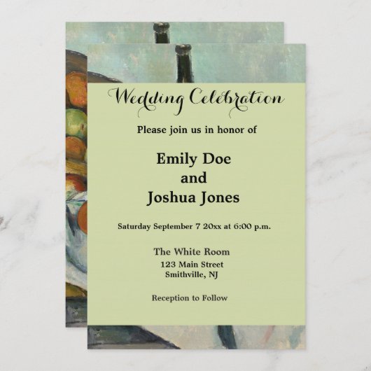 セザンヌバスケットりんご印象派アート 招待状 (正面/裏面)