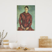 セザンヌ夫人の赤いドレス – Paulセザンヌ ポスター (キッチン)