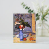 セザンヌ絵画の青い花瓶アートの静物時代 ポストカード (スタンド正面)