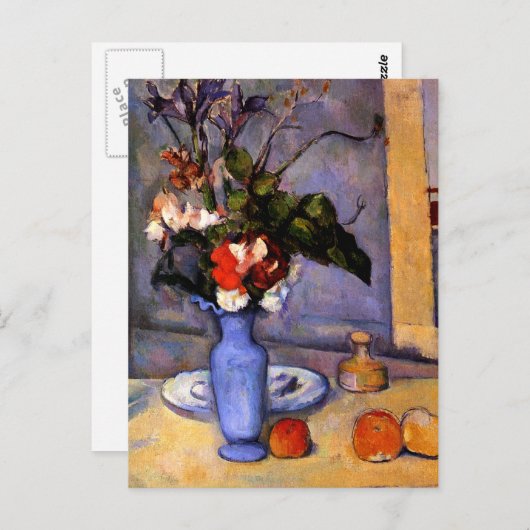 セザンヌ絵画の青い花瓶アートの静物時代 ポストカード (正面/裏面)
