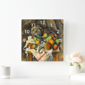 セザンヌ花瓶ピールヴィンテージアート スクエア壁時計 (ホーム)