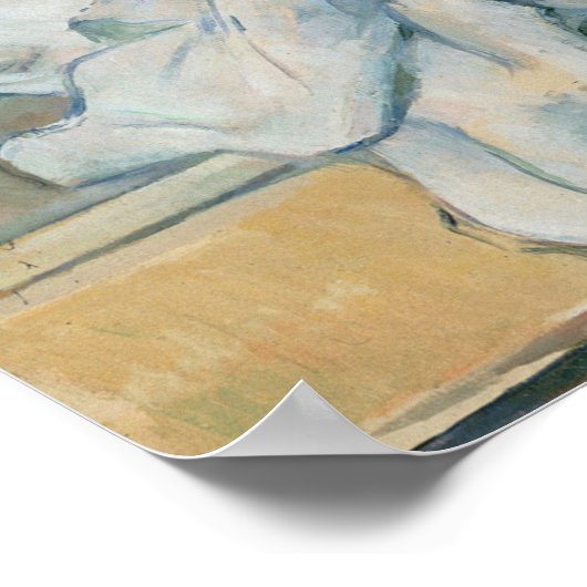 セザンヌ – カーテンと花のピットを持つ静物生活 ポスター (角)