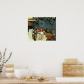 セザンヌ – ジンジャーポットとザクロと梨 ポスター (キッチン)