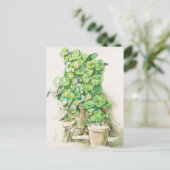 セザンヌ ゼラニウム 伝統的な植物画アートプリント ポストカード (スタンド正面)