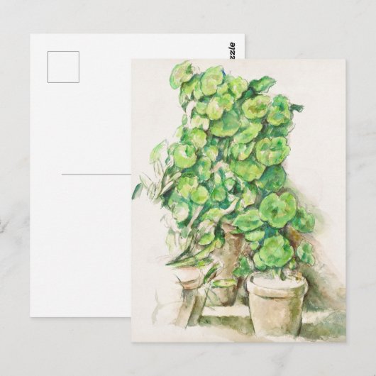セザンヌ ゼラニウム 伝統的な植物画アートプリント ポストカード (正面/裏面)