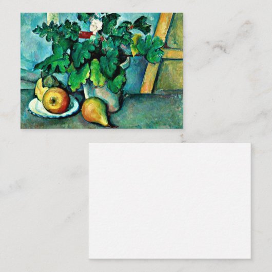セザンヌ – プリムローズとフルーツのポット ノートカード (正面/裏面)