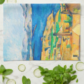 セザンヌ：マルセイユ湾、レスタケから見る キッチンタオル (折り畳み)