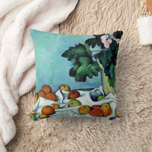 セザンヌ – リンゴとプリムローゼを使った静物詩 クッション (ブランケット)