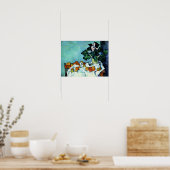 セザンヌ – リンゴとプリムローゼを使った静物詩 ポスター (キッチン)