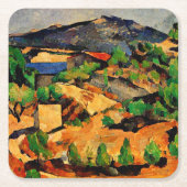 セザンヌ – レスタケから見た山々 スクエアペーパーコースター (正面)