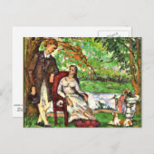 セザンヌ – 庭のカップル ポストカード (正面/裏面)