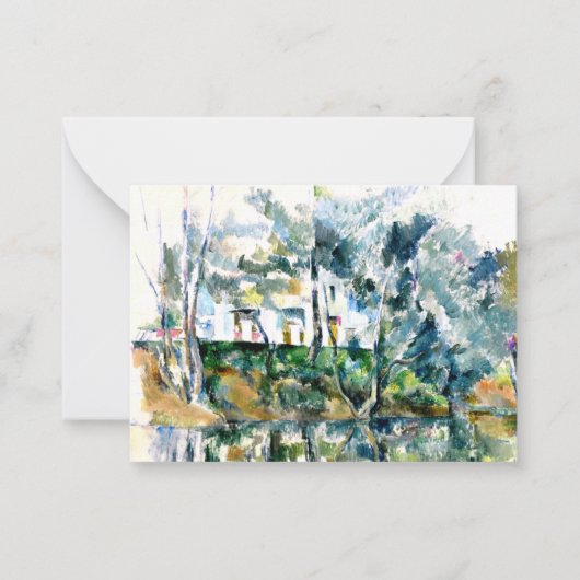 セザンヌ – 木々と家バイザイレ ノートカード (正面)