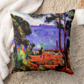 セザンヌ – 木々の間を見る クッション (ブランケット)