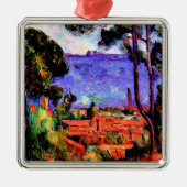 セザンヌ – 木々の間を見る メタルオーナメント (正面)