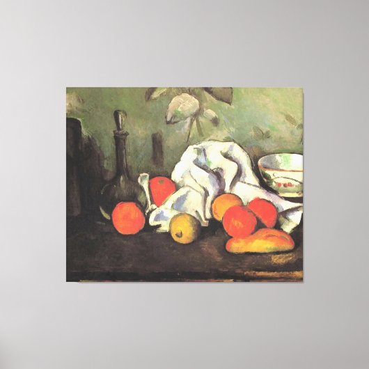 セザンヌ - 果物のある静物画 キャンバスプリント (正面)