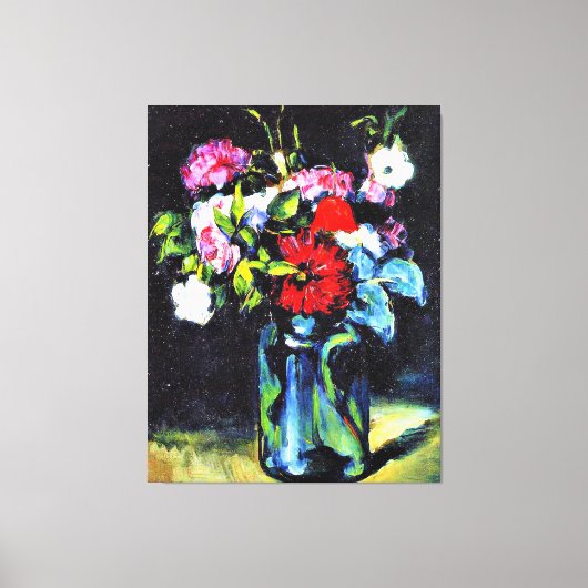 セザンヌ - 花瓶の花、美術画 キャンバスプリント (正面)