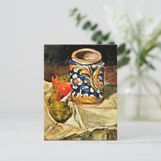 セザンヌ – 陶器を使ったイタリアン静物 ポストカード (スタンド正面)