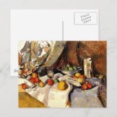 セザンヌ- Still Life Post、ボトル、カップ、フルーツ ポストカード (正面/裏面)