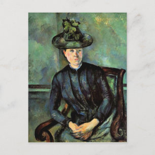 セザンヌ- Woman in a Green Hat ポストカード