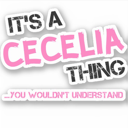 セシリアはTシャツが分からないこと シール (正面)