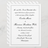 セシリア伝統的:結婚式招待状(黒) 招待状 (正面/裏面)