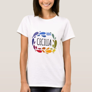 セシリア・ネーム・カカラフルウト・ギフト・サン・セシリア Tシャツ