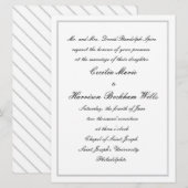 セシリア：伝統的な結婚式の招待状（黒） 招待状 (正面/裏面)