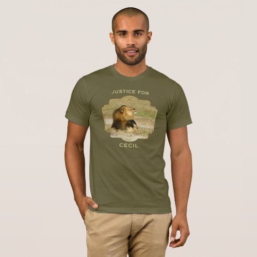 セシルのための正義アフリカで殺されるライオン Tシャツ (正面フル)