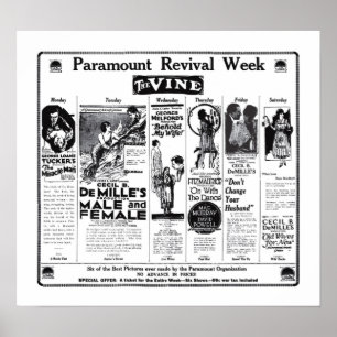 セシルB. DeMilleの1922年のヴィンテージ映画広告ポスター ポスター