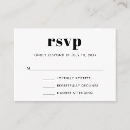 セシンプルリフ結婚のRSVP エンクロージャーカード
