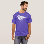 セジロアメリカムシクイ ホワイト デザイン Tシャツ (正面フル)