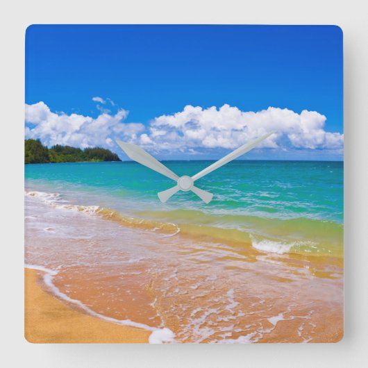 セスケープアロンハナレーベイ スクエア壁時計 (正面)