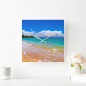 セスケープアロンハナレーベイ スクエア壁時計 (ホーム)