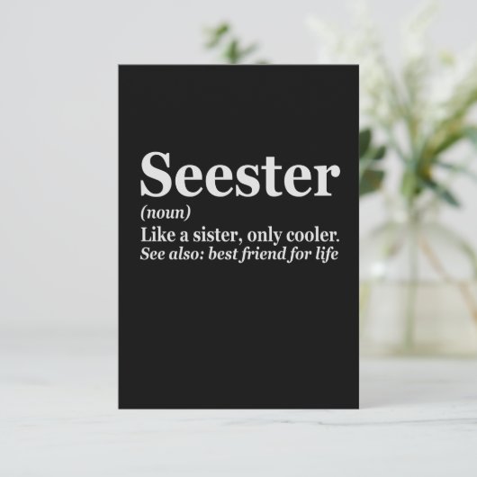 セスター名詞定最高の義姉妹ギフおもしろいト サンキューカード (スタンド正面)