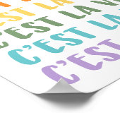 セストラヴィー |フランスのことわざ |パステルレインボー文字 ポスター (角)