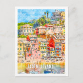 セストリレヴァンテイタリア有名な旅行水の色 ポストカード (正面)