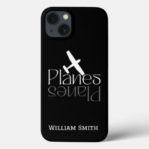 セスナ機とプレーンズ・タイポグラフィーミニマリストデザイン iPhone 13ケース