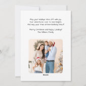 セスナ機に乗ったクリスマスツリーの写真 面白い シーズンカード (裏面)