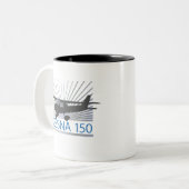 セスナ150の飛行機 ツートーンマグカップ (正面左)